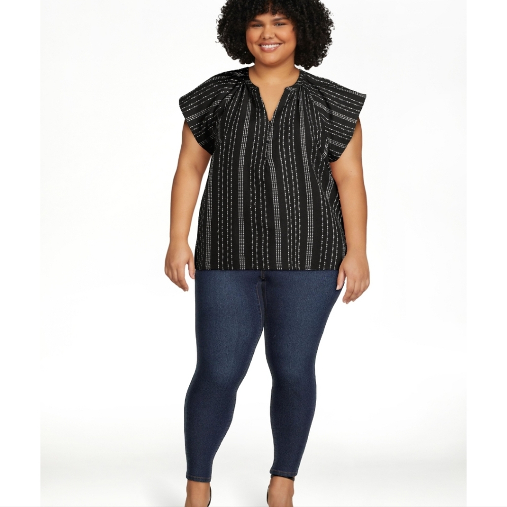 💥💥3/$15💥 Time and Tru Women's Woven Popover Blouse NWT Size XXXL